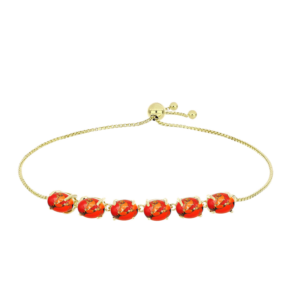 Goldplattiertes Silberarmband mit Mohave-Türkis