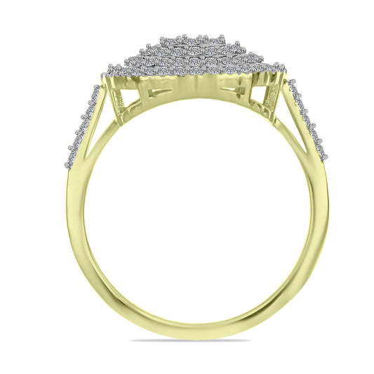 Goldplattierter Silberring mit weißem Diamant und weißem Topas