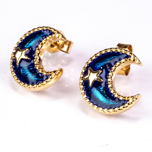 Goldplattierte Silberohrringe mit Emaille