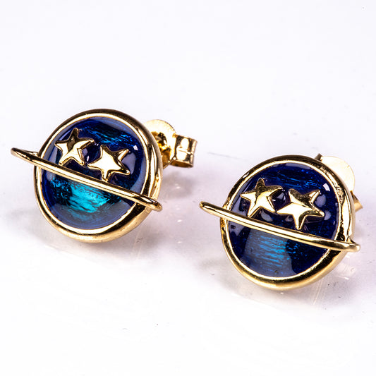 Goldplattierte Silberohrringe mit Emaille