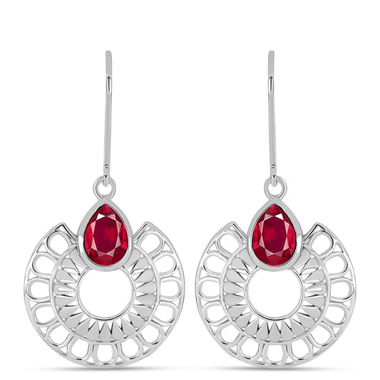 Silberohrringe mit Rubin aus Madagaskar