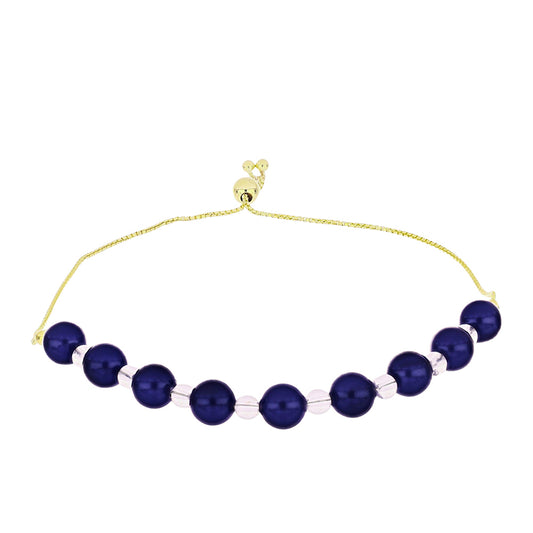 Goldplattiertes Silberarmband mit schwarzer Süßwasserperle