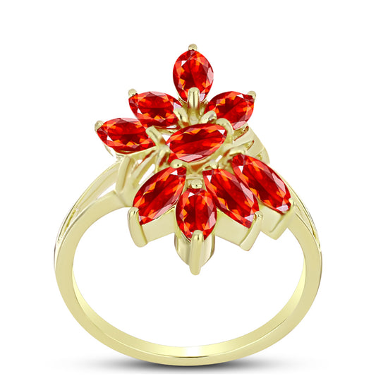 Goldplattierter Silberring mit Feueropal aus Lega Dembi