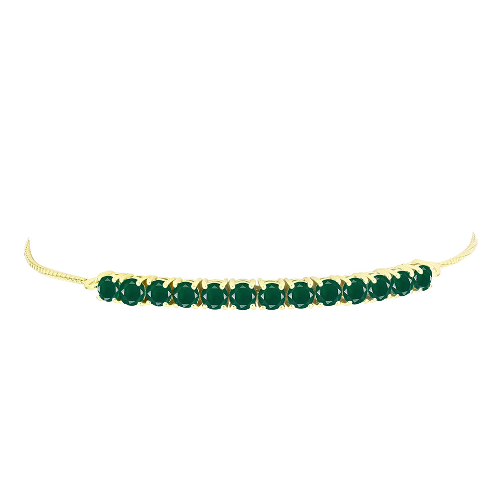 Goldplattiertes Silberarmband mit grünem Achat