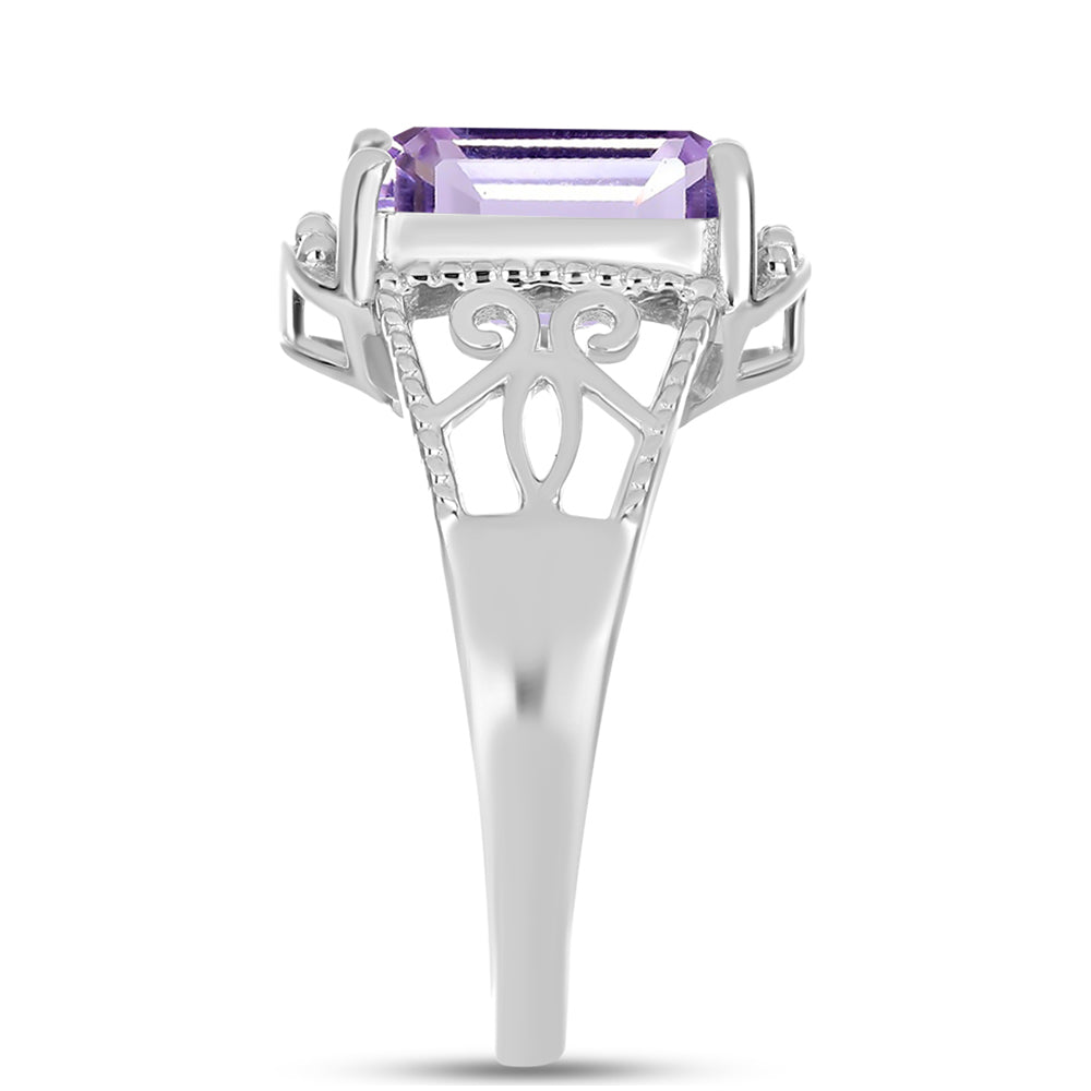Silberring mit Rose De France Amethyst
