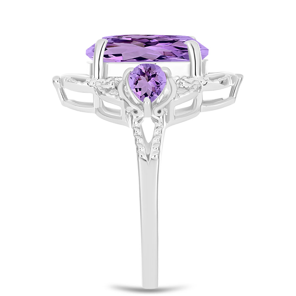 Silberring mit Rose De France Amethyst
