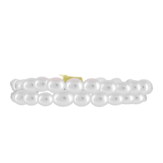 Goldplattiertes Silberarmband mit weißer Süßwasserperle