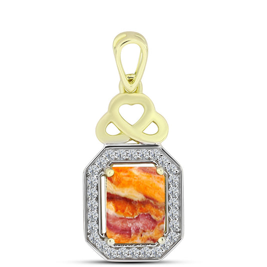 Goldplattierter Silberanhänger mit Löwenpfoten-Jaspis und weißem Topas