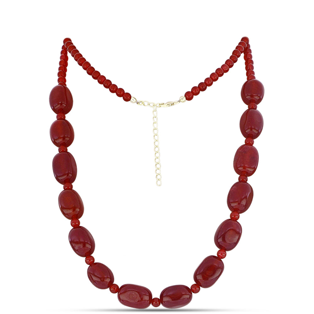 Goldplattierte Silberhalskette mit rotem Achat