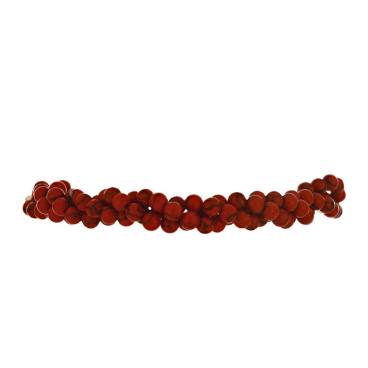 Goldplattiertes Silberarmband mit roter Schwammkoralle