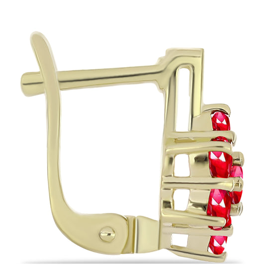 Goldplattierte Silberohrringe mit rotem Achat