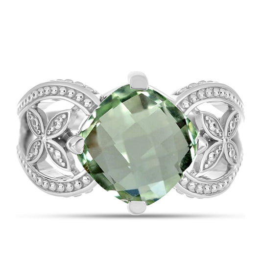Silberring mit grünem Amethyst
