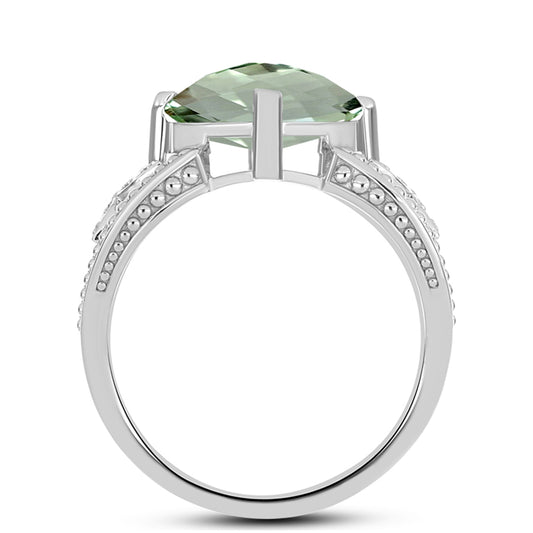 Silberring mit grünem Amethyst