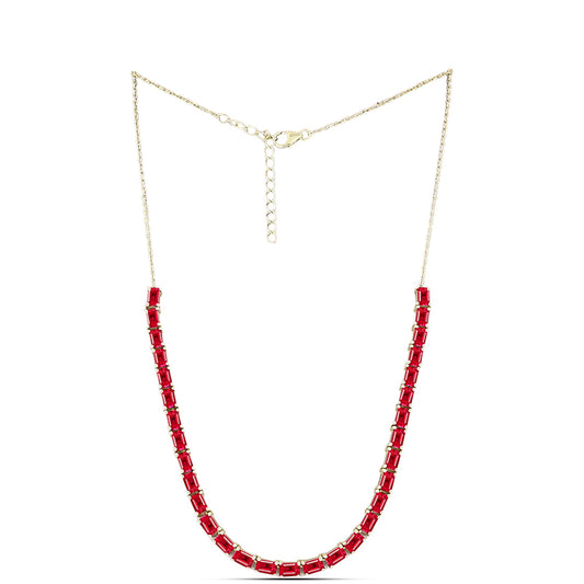 Goldplattierte Silberhalskette mit rotem Achat