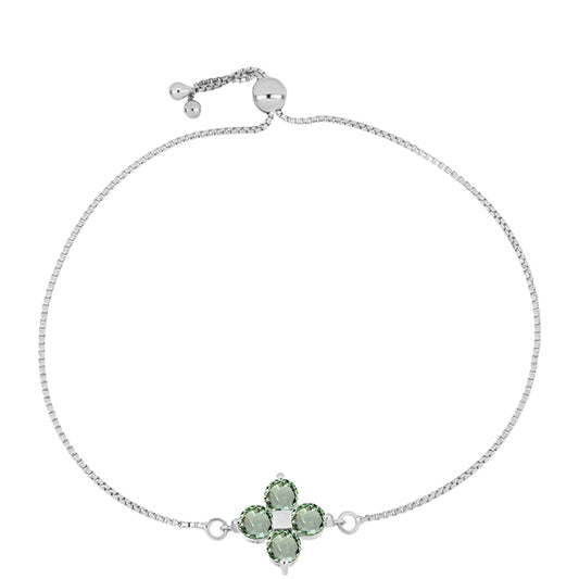 Silberarmband mit grünem Amethyst