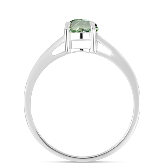Silberring mit grünem Amethyst