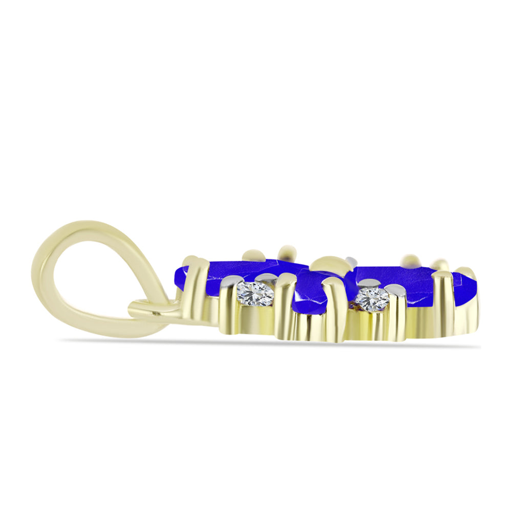 Goldplattierter Silberanhänger mit blauem Achat und weißem Topas