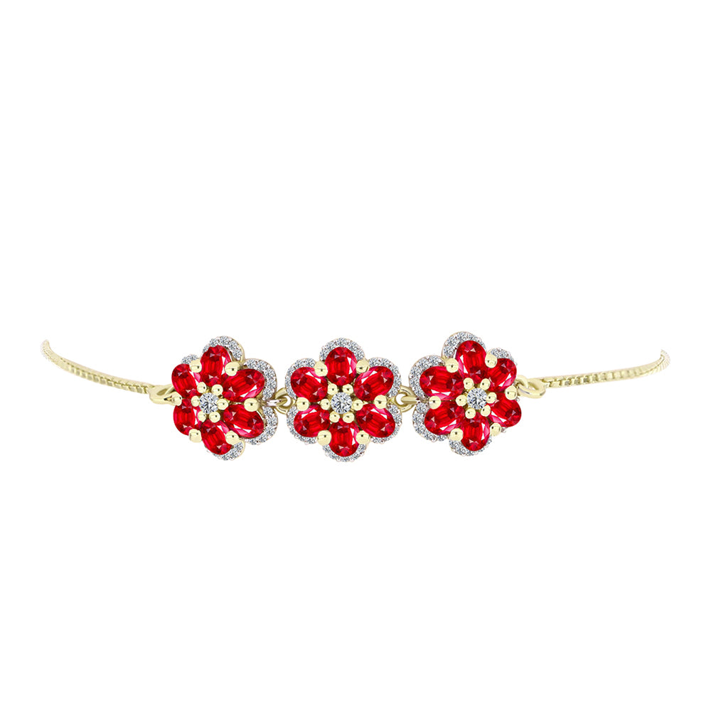 Goldplattiertes Silberarmband mit rotem Achat und weißem Topas
