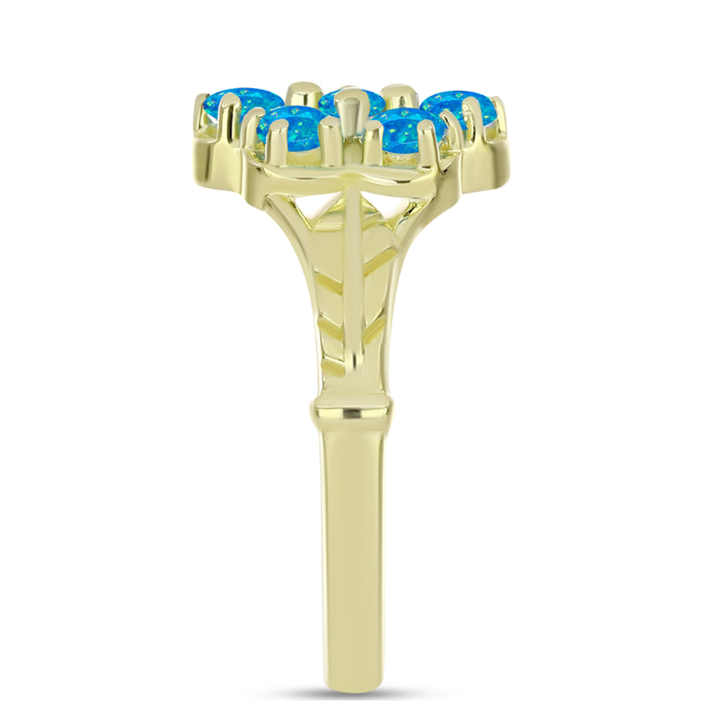 Goldplattierter Silberring mit äthiopischem Paraiba-Blauopal
