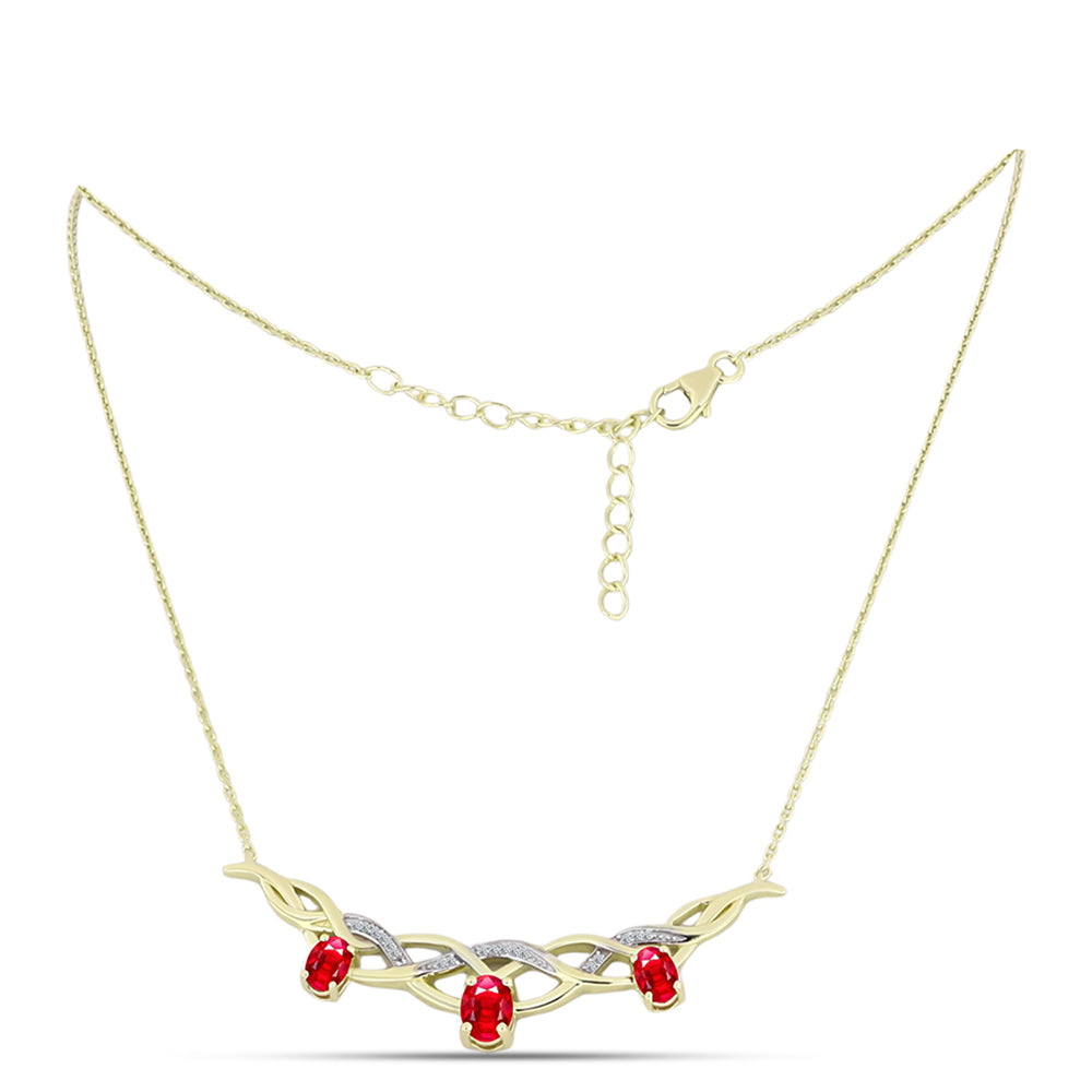 Goldplattierte Silberhalskette mit rotem Achat