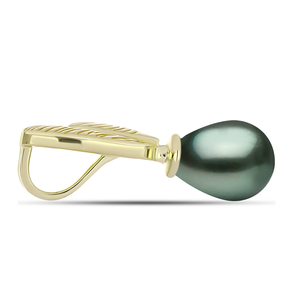 Goldplattierter Silberanhänger mit Tahitigrüne-Illusion Süßwasserperle