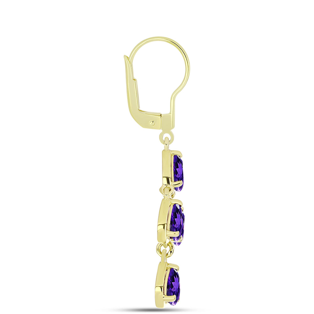 Goldplattierte Silberohrringe mit marokkanischem Amethyst