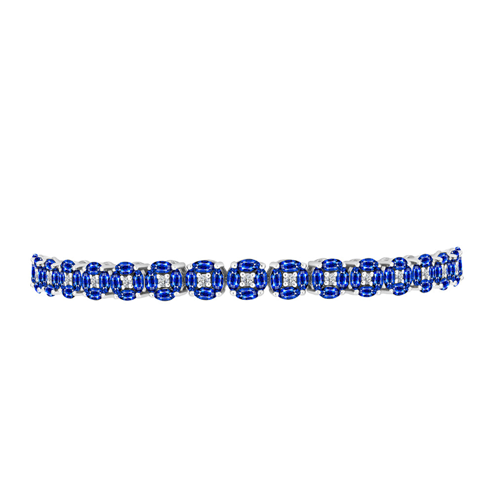 Silberarmband mit australischem blauem Saphir und weißem Topas