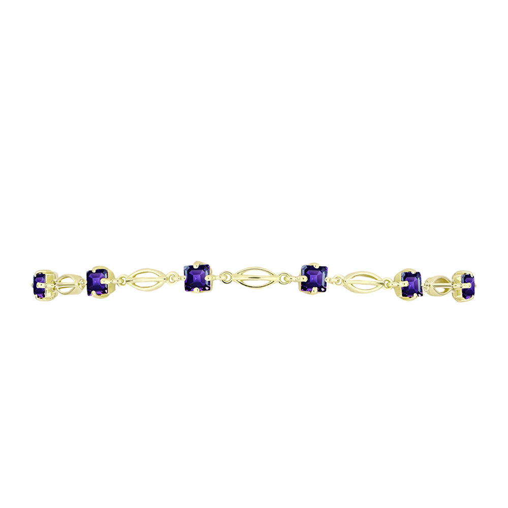 Goldplattiertes Silberarmband mit marokkanischem Amethyst