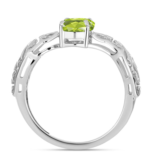 Silberring mit Peridot aus Changbai