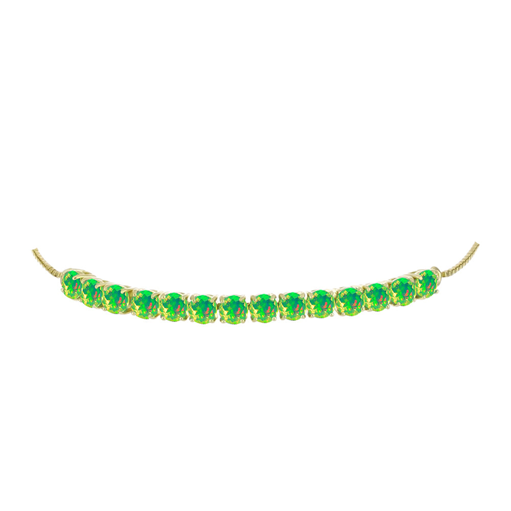 Goldplattiertes Silberarmband mit grünem äthiopischem Opal aus Lega Dembi