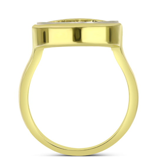 Goldplattierter Silberring mit Perlmutt