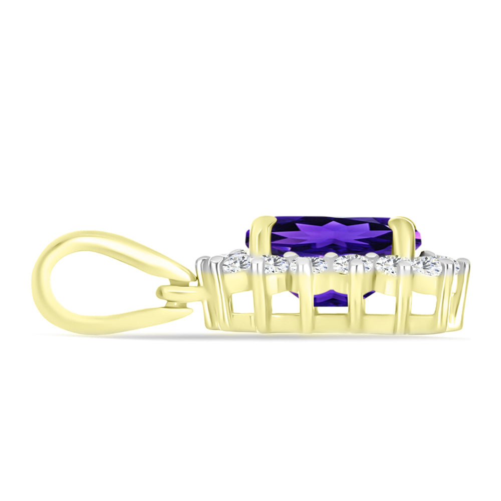 Goldplattierter Silberanhänger mit marokkanischem Amethyst und weißem Topas