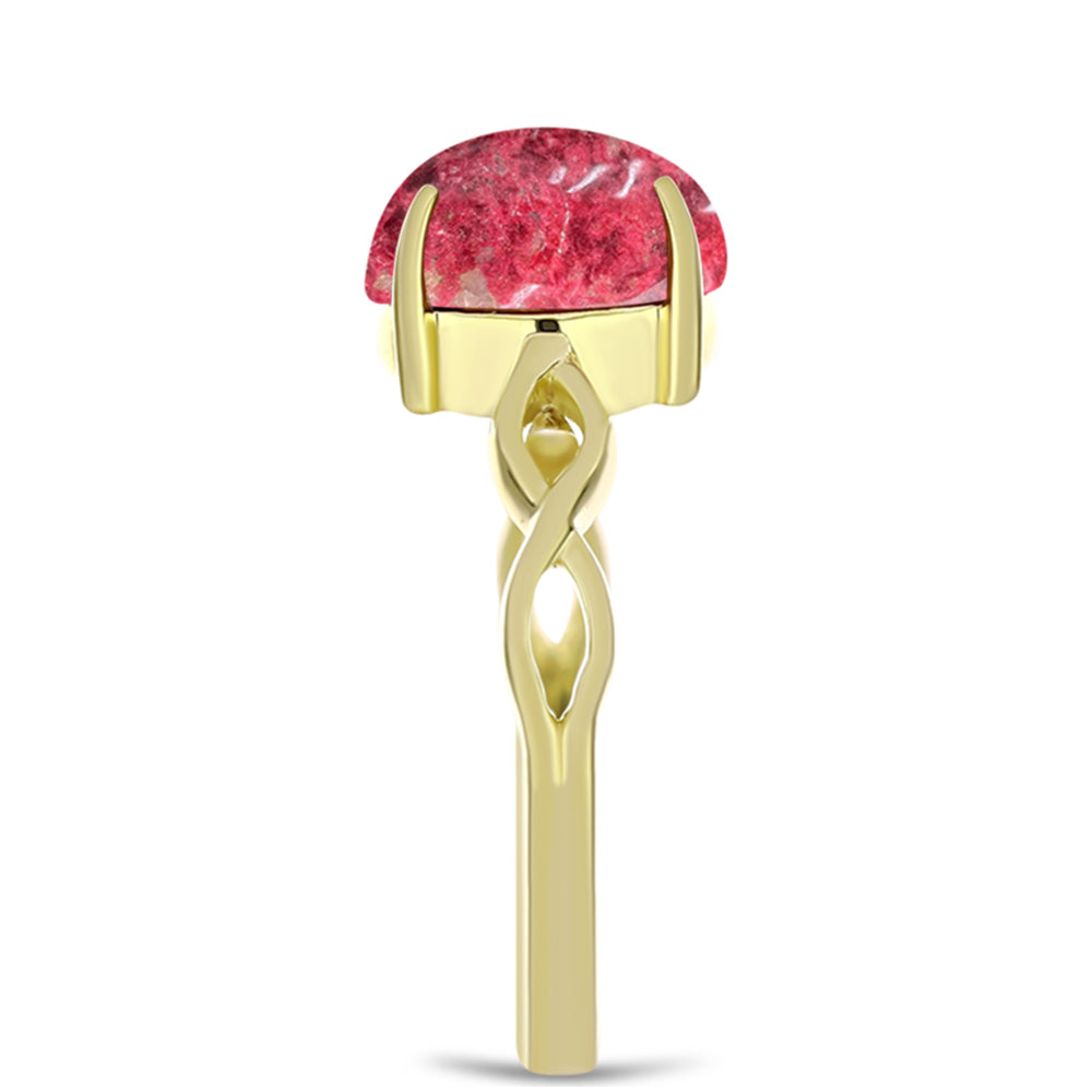 Goldplattierter Silberring mit Thulit