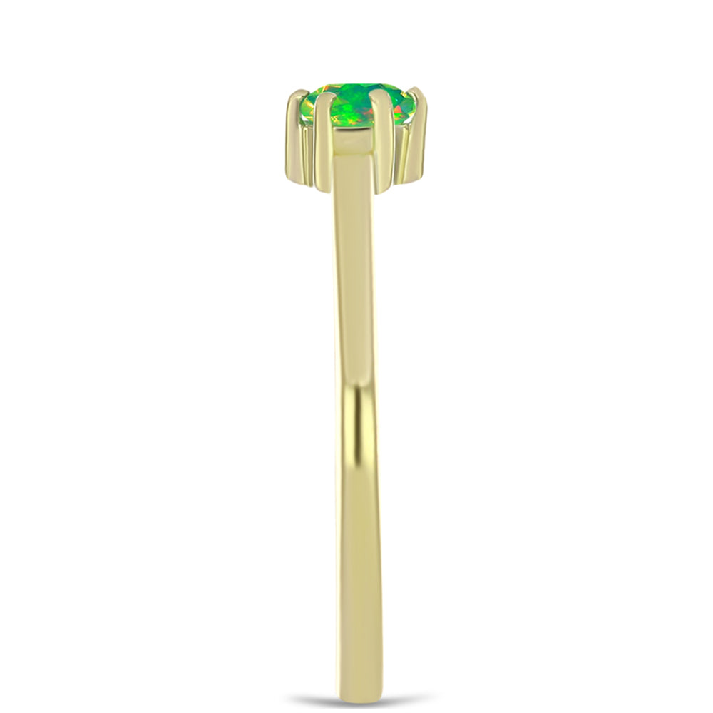 Goldplattierter Silberring mit grünem äthiopischem Opal aus Lega Dembi
