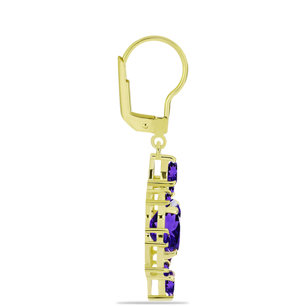 Goldplattierte Silberohrringe mit marokkanischem Amethyst