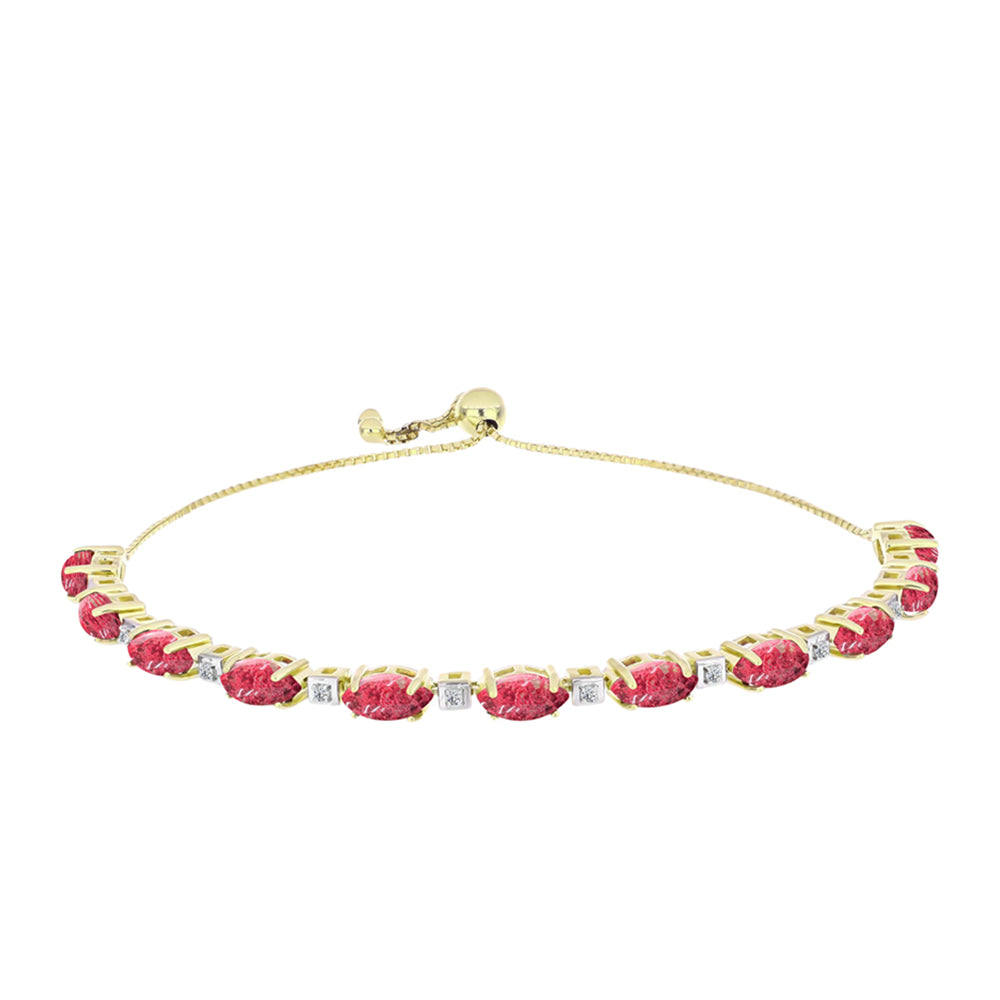 Goldplattiertes Silberarmband mit Thulit und weißem Topas