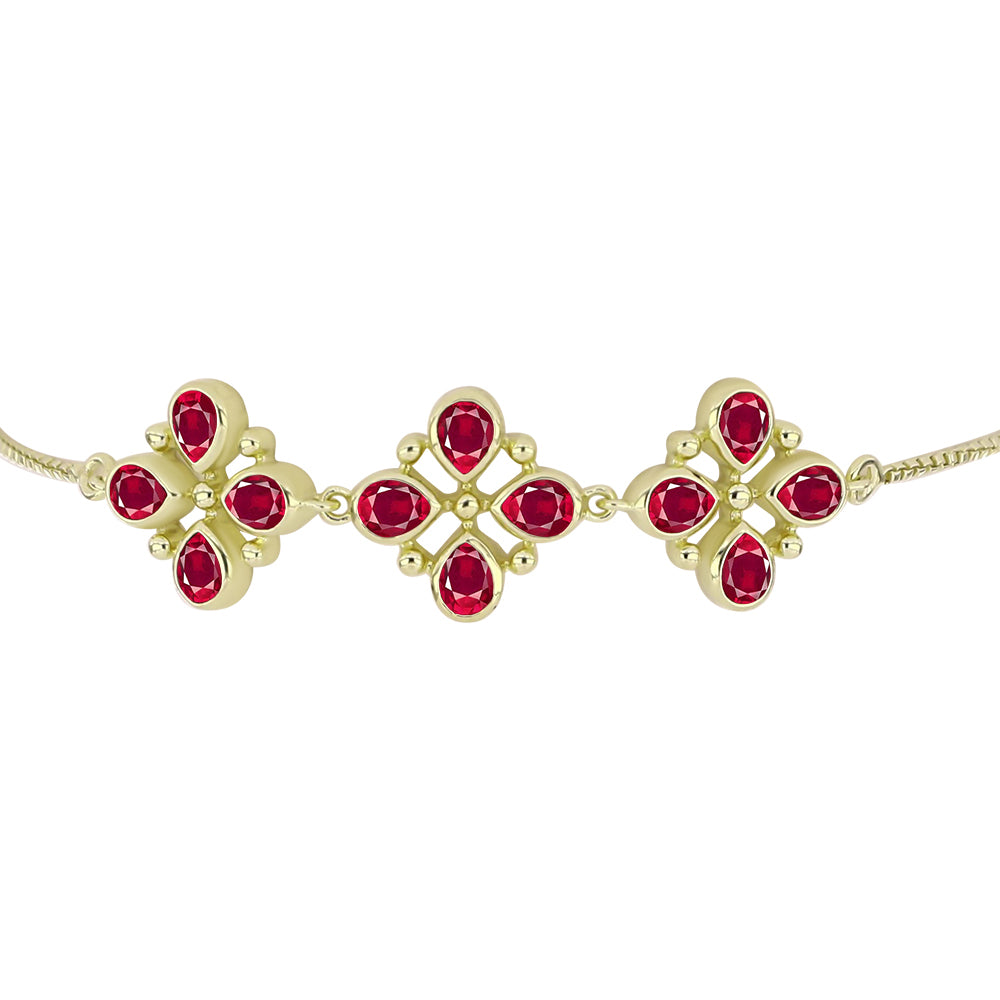 Goldplattiertes Silberarmband mit Rubin aus Madagaskar