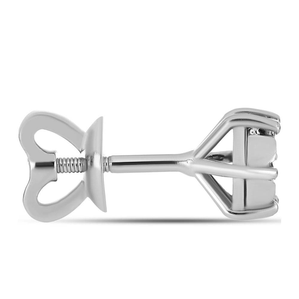 Silberohrringe mit weißem Diamant