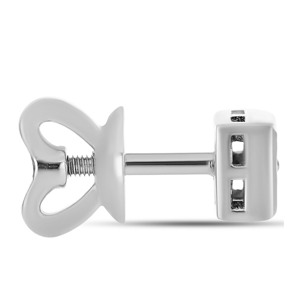 Silberohrringe mit weißem Diamant