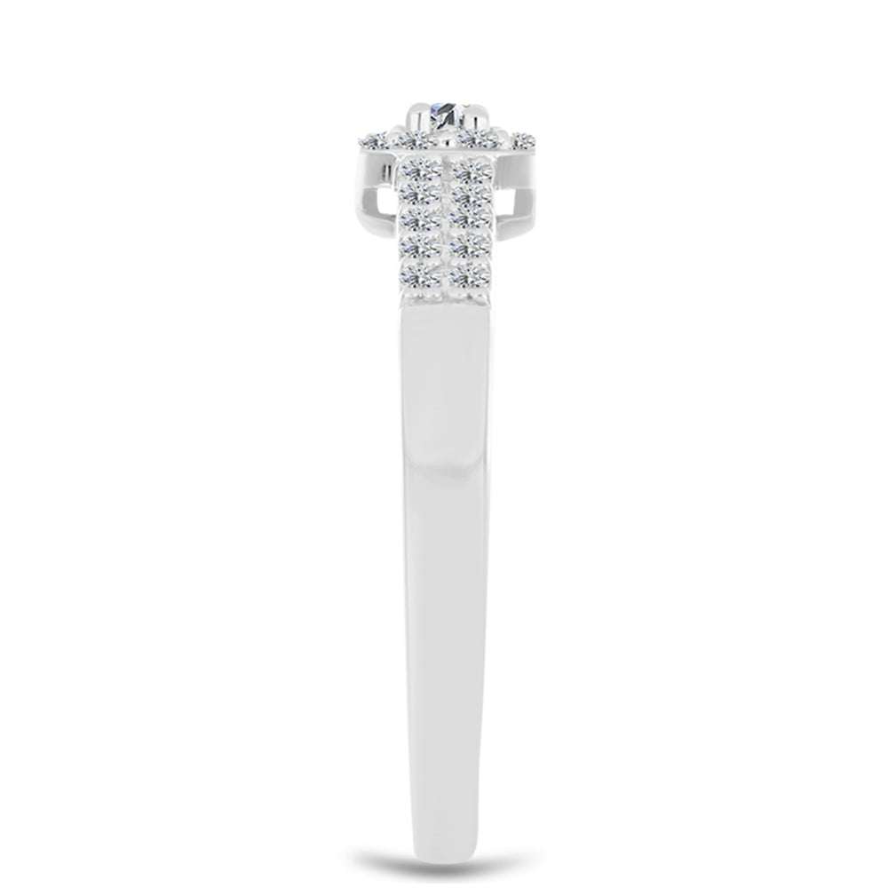 Silberring mit weißem Diamant