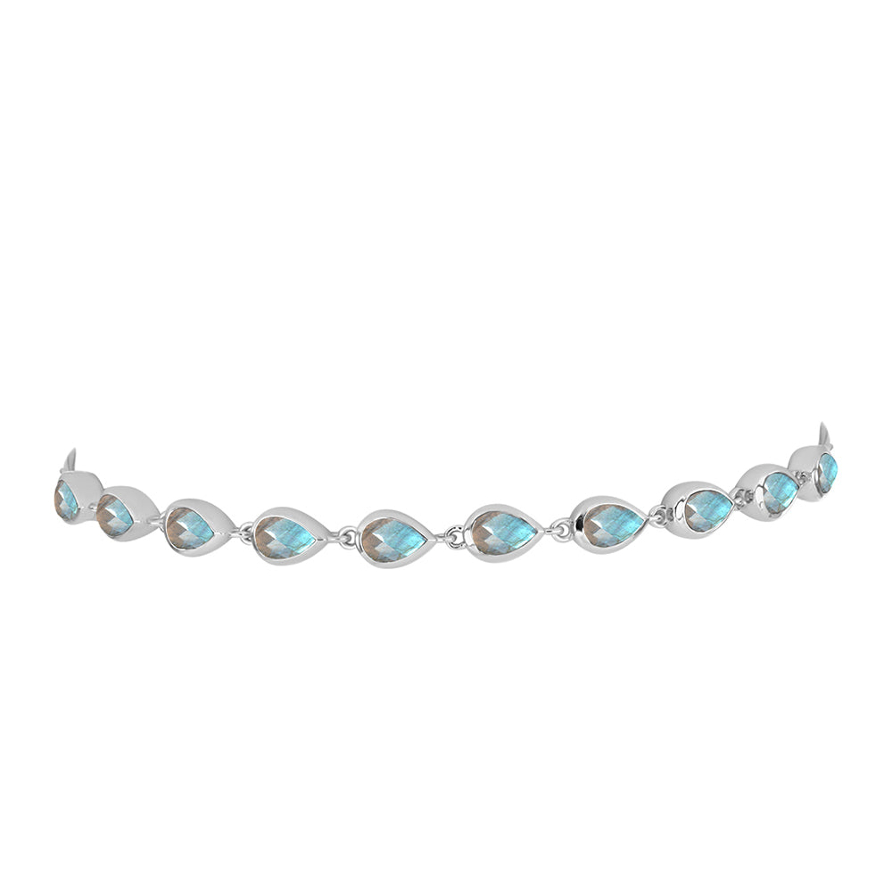Silberarmband mit Labradorit aus Gullgruvene