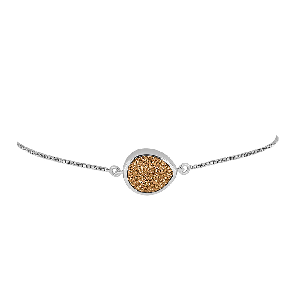 Silberarmband mit goldfarbener Druse