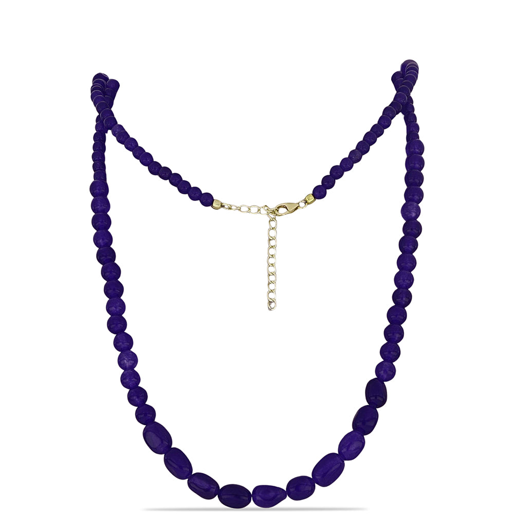 Goldplattierte Silberhalskette mit lila Achat