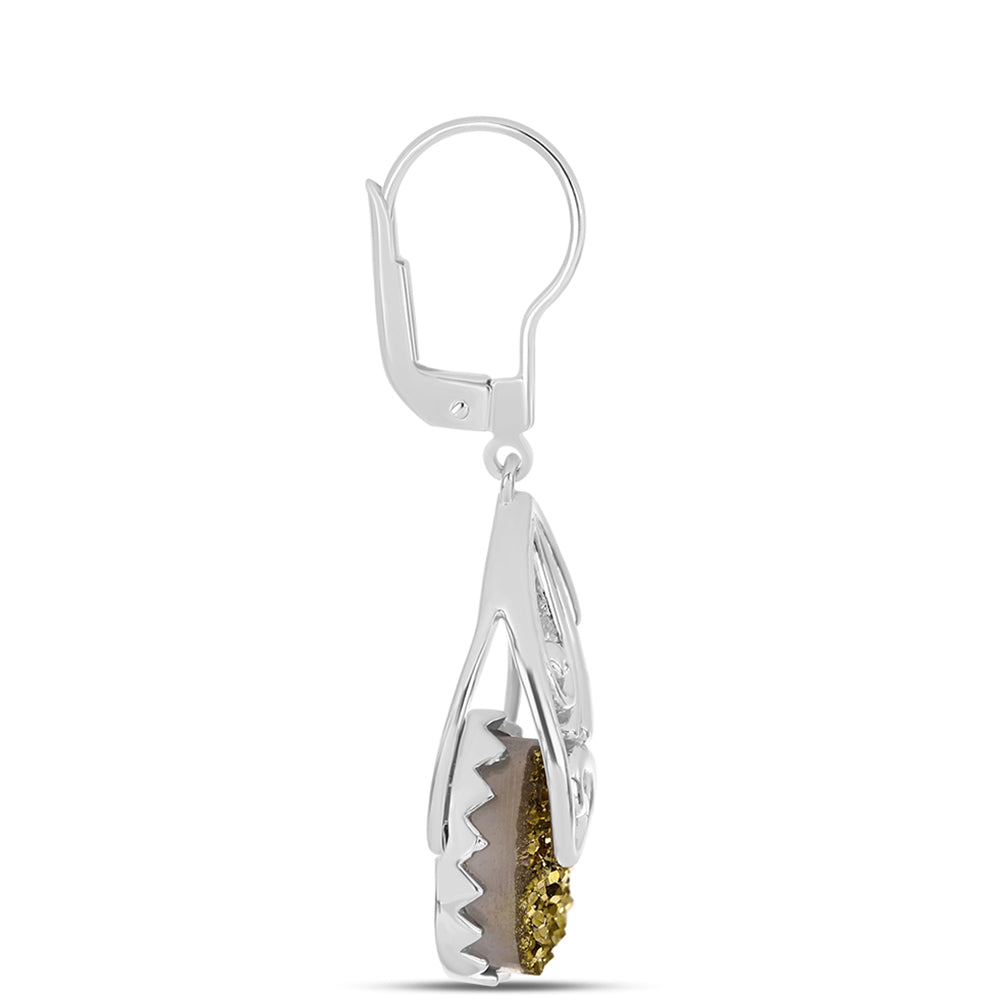 Silberohrringe mit goldfarbener Druse
