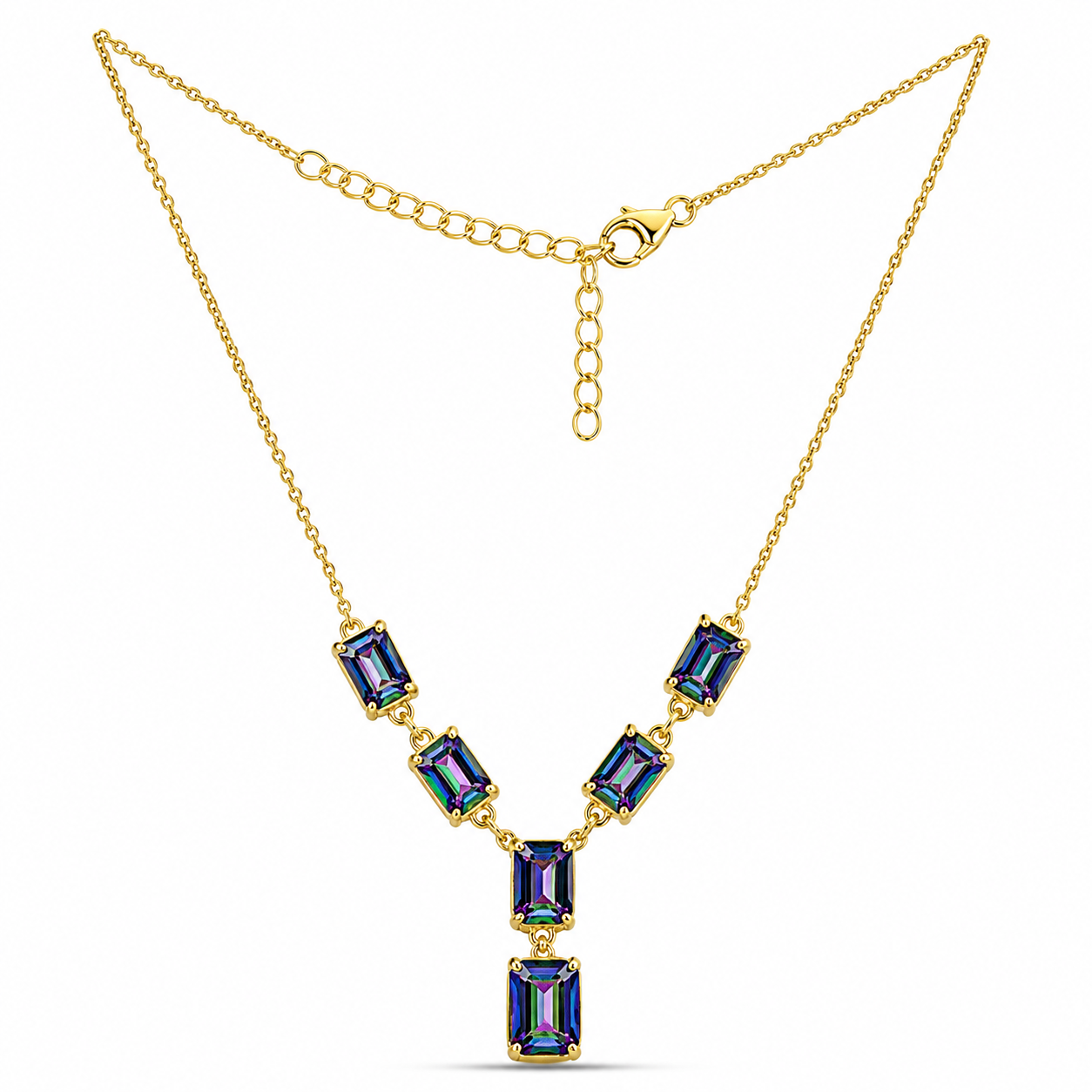 Goldplattierte Silberhalskette mit mystischem Topas
