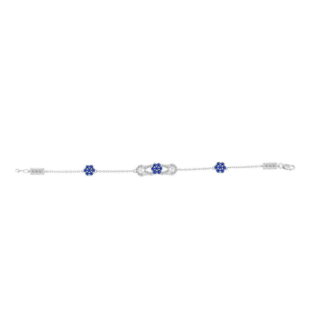 Silberarmband mit australischem blauem Saphir und weißem Topas