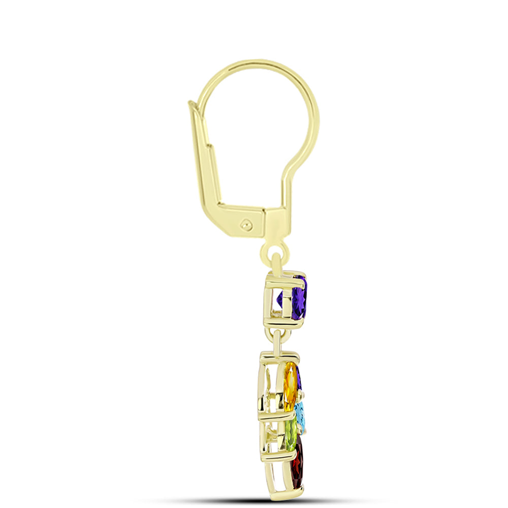 Goldplattierte Silberohrringe mit Barton Granat und marokkanischem Amethyst