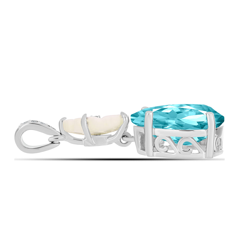 Silberanhänger mit Paraiba Quarz