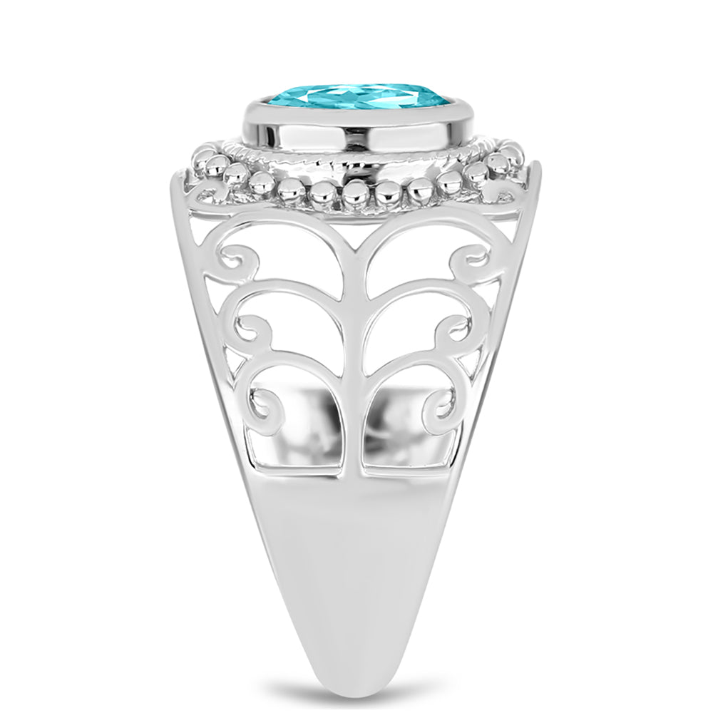 Silberring mit Paraiba Quarz
