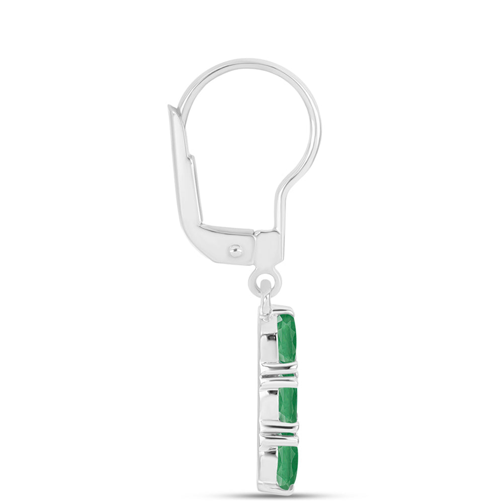 Silberohrringe mit brasilianischem Smaragd